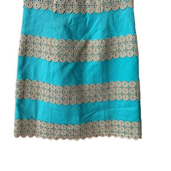 Lilly Pulitzer Annabelle retro shift dress Blue Gold Size 0 - Picture 5 of 11